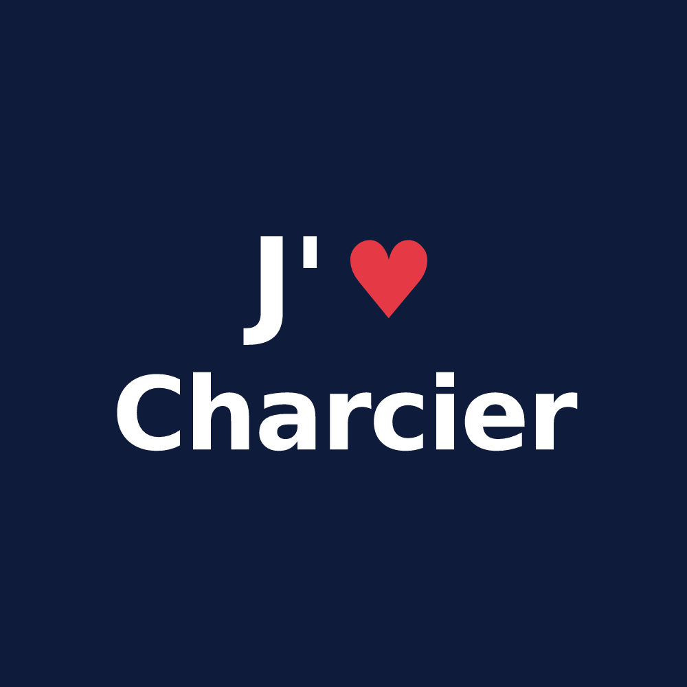 T-shirt personnalisé Charcier — design J'aime Charcier