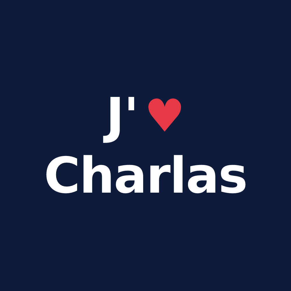 T-shirt personnalisé Charlas — design J'aime Charlas