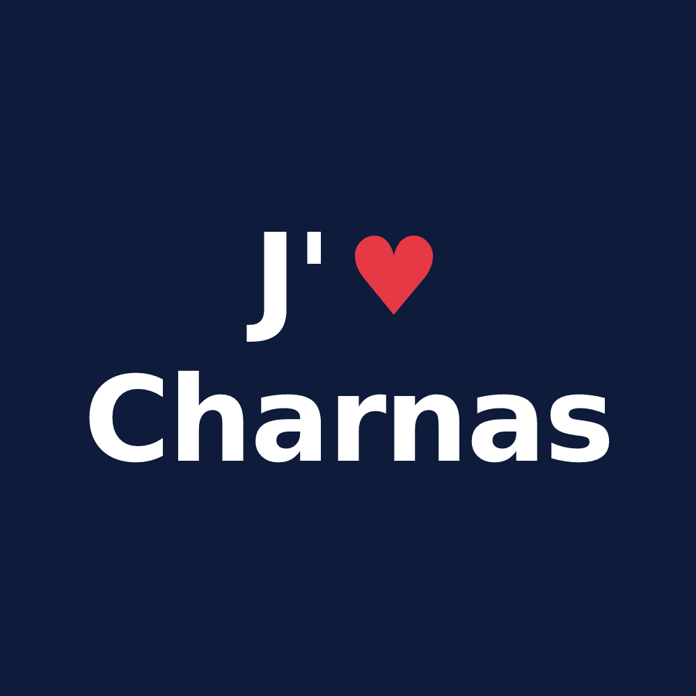 T-shirt personnalisé Charnas — design J'aime Charnas