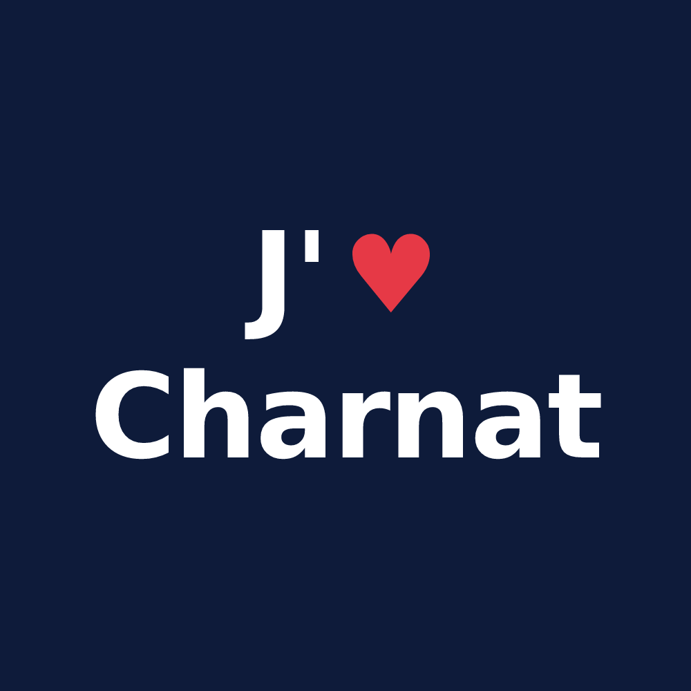 T-shirt personnalisé Charnat — design J'aime Charnat