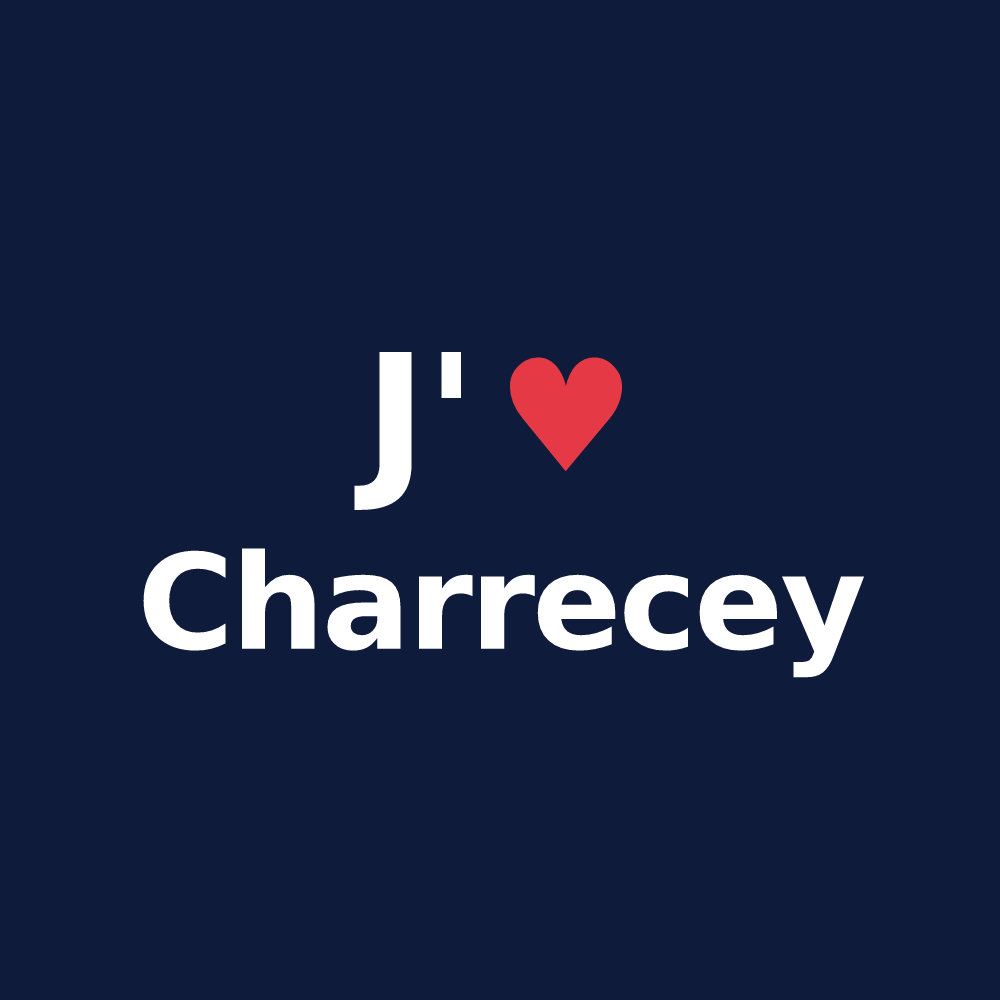 T-shirt personnalisé Charrecey — design « J'aime Charrecey » imprimé sur le t-shirt
