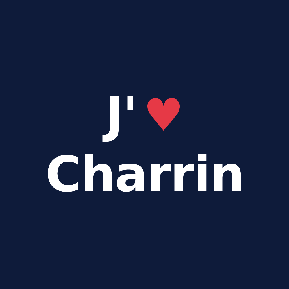 T-shirt personnalisé Charrin — design J'aime Charrin
