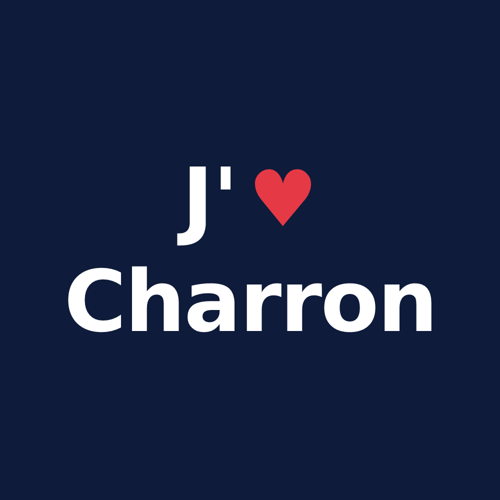 T-shirt personnalisé Charron — design J'aime Charron