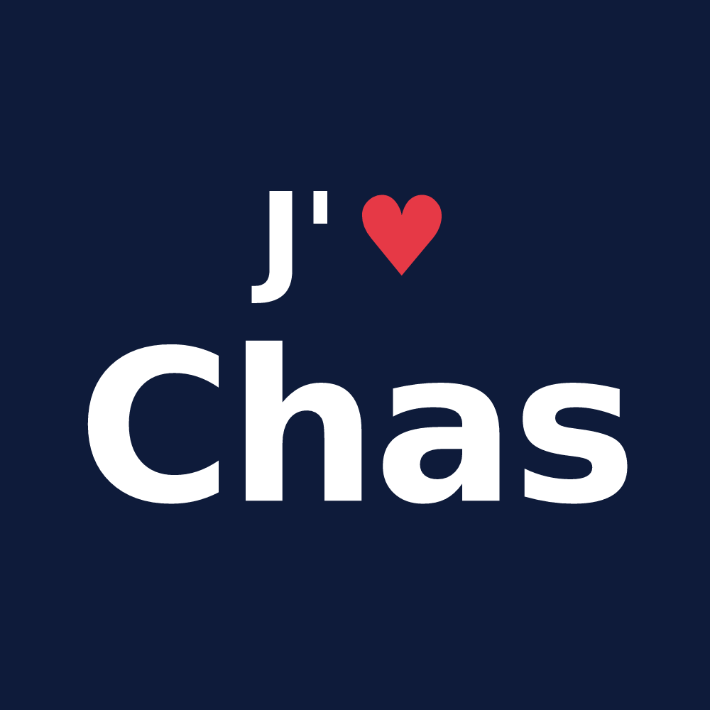 T-shirt personnalisé Chas — design J'aime Chas