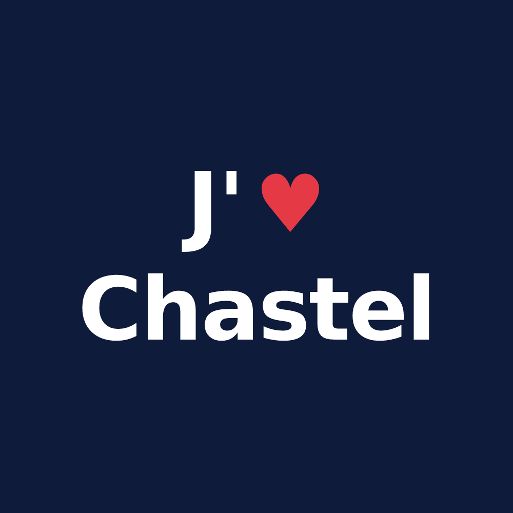 T-shirt personnalisé Chastel — design J'aime Chastel