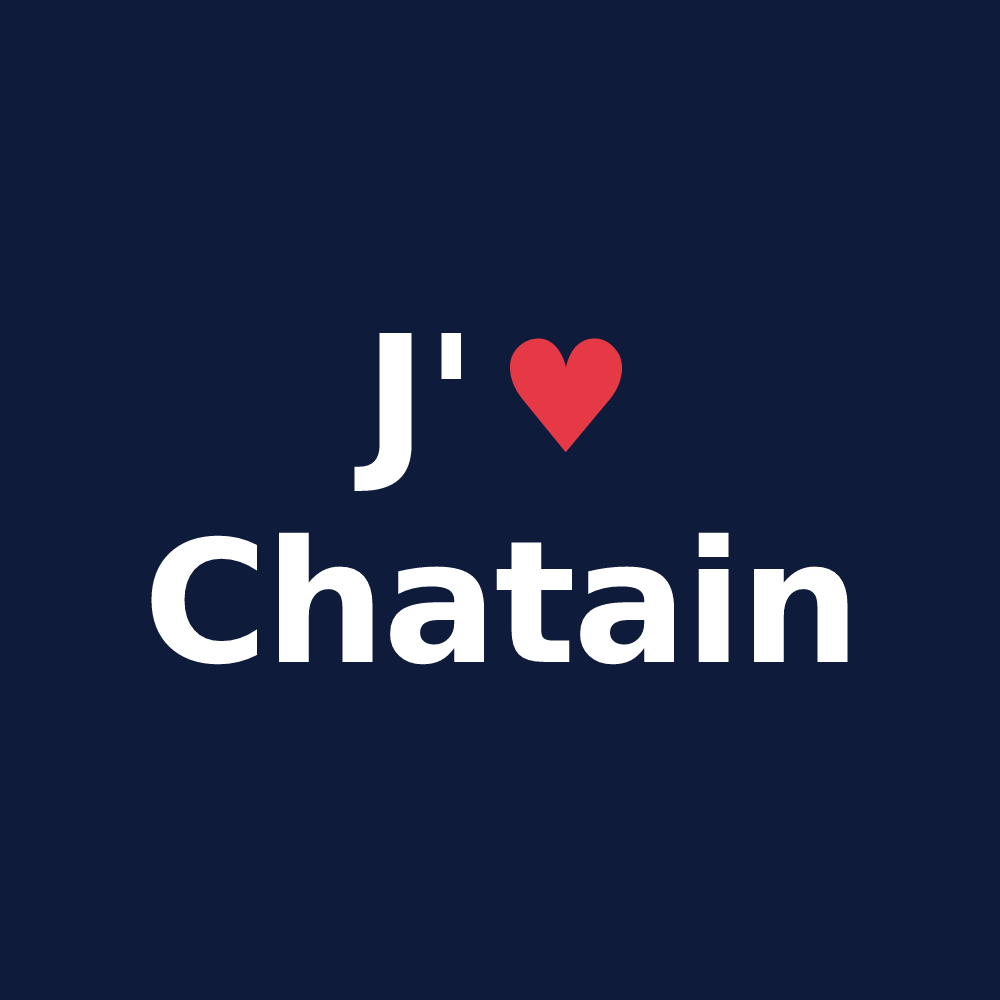 T-shirt personnalisé Chatain — design J'aime Chatain