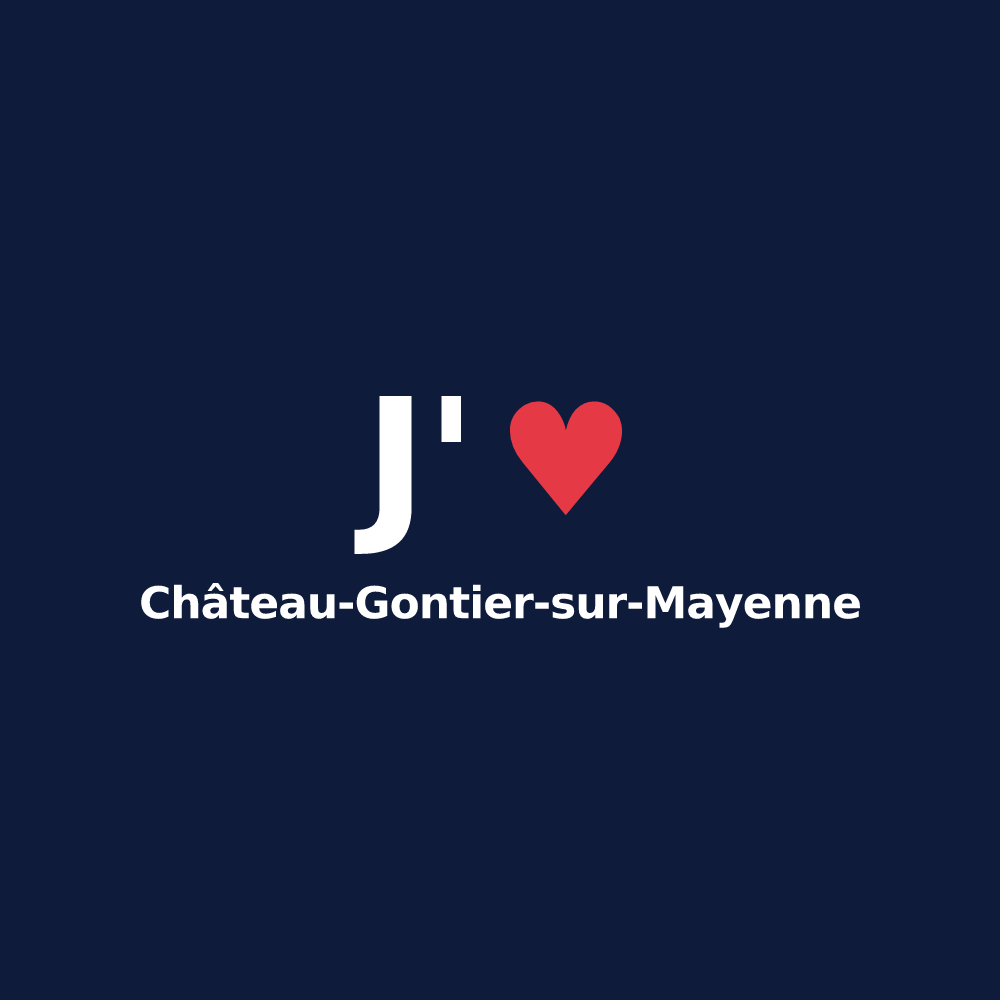 T-shirt personnalisé Château-Gontier-sur-Mayenne — design J'aime Château-Gontier-sur-Mayenne