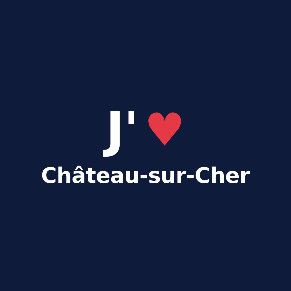 T-shirt personnalisé Château-sur-Cher — design J'aime Château-sur-Cher