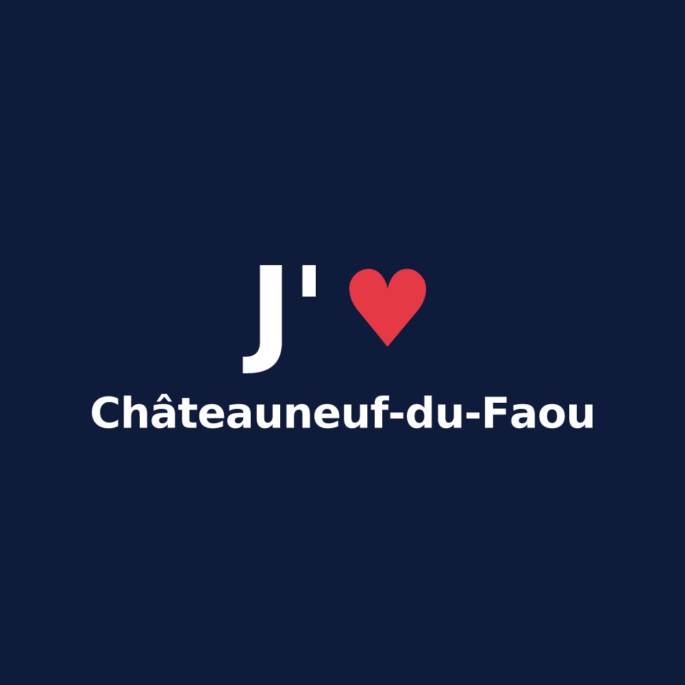 T-shirt personnalisé Châteauneuf-du-Faou — design J'aime Châteauneuf-du-Faou