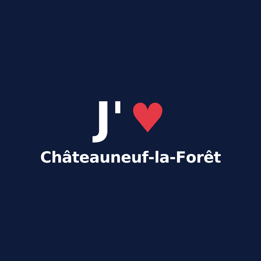 T-shirt personnalisé Châteauneuf-la-Forêt — design J'aime Châteauneuf-la-Forêt