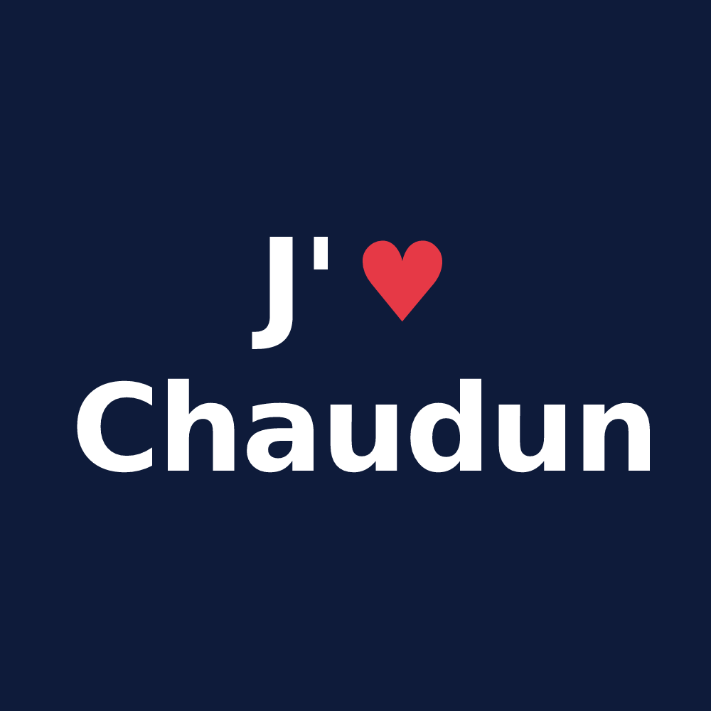 T-shirt personnalisé Chaudun — design J'aime Chaudun