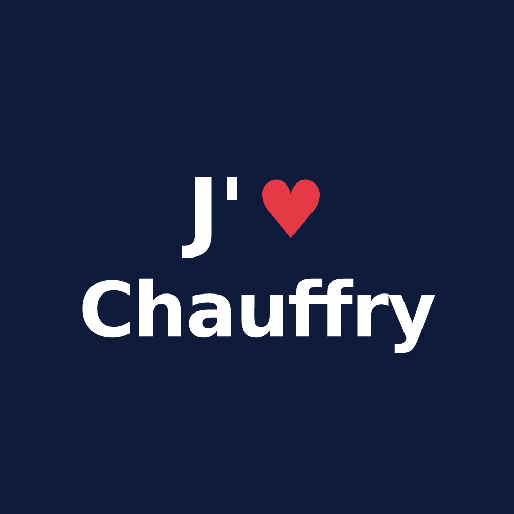 T-shirt personnalisé Chauffry — design J'aime Chauffry