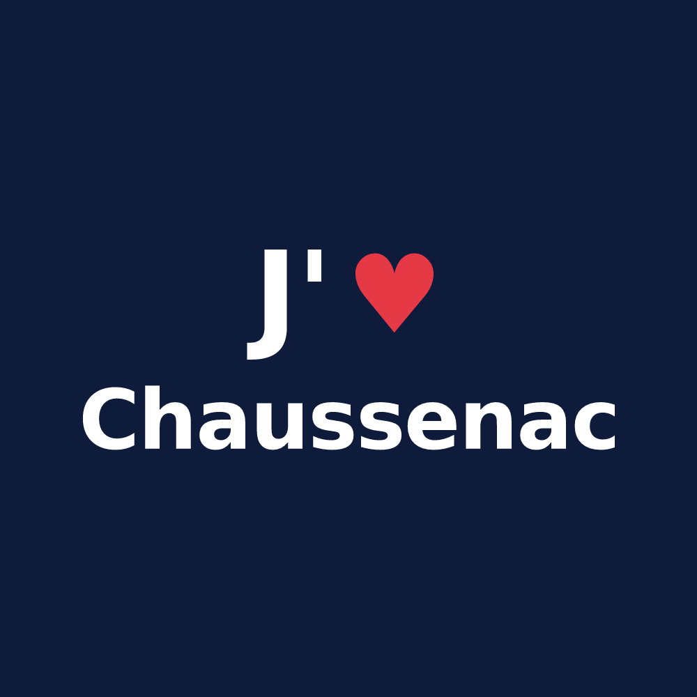 T-shirt personnalisé Chaussenac — design J'aime Chaussenac