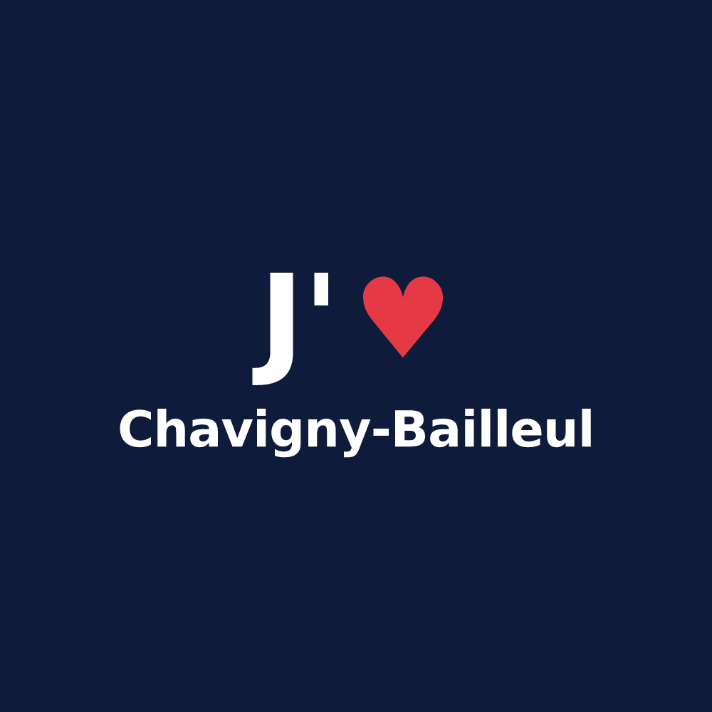 T-shirt personnalisé Chavigny-Bailleul — design J'aime Chavigny-Bailleul