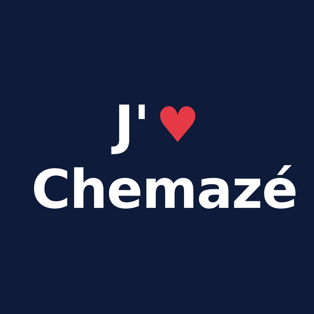T-shirt personnalisé Chemazé — design J'aime Chemazé