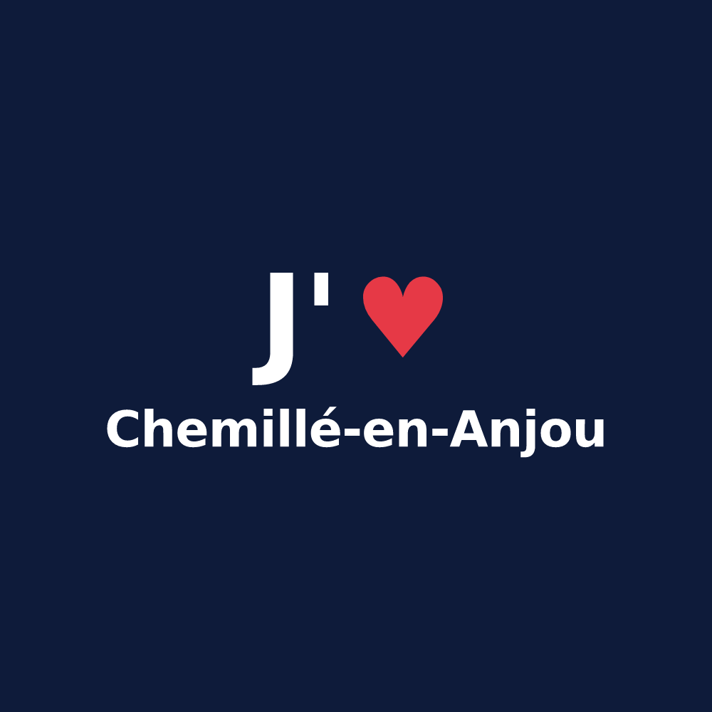 T-shirt personnalisé Chemillé-en-Anjou — design J'aime Chemillé-en-Anjou