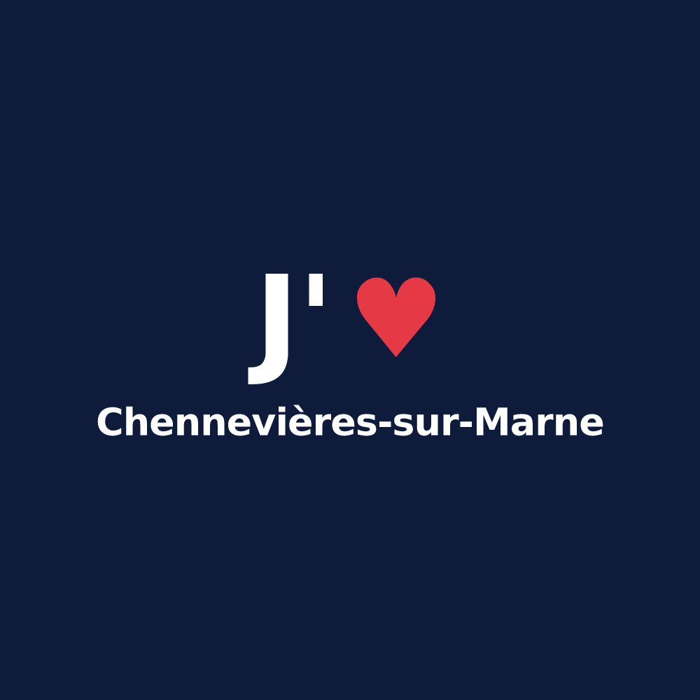T-shirt personnalisé Chennevières-sur-Marne — design J'aime Chennevières-sur-Marne