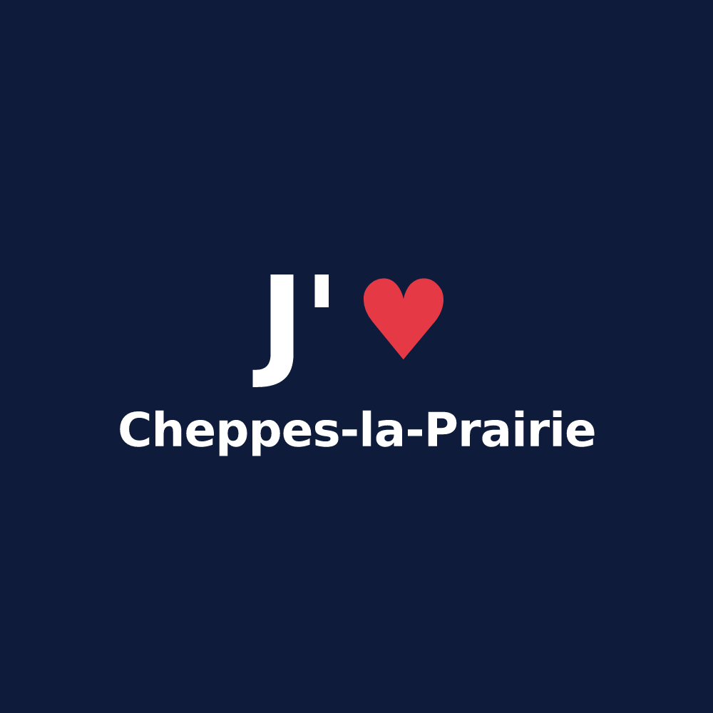 T-shirt personnalisé Cheppes-la-Prairie — design J'aime Cheppes-la-Prairie