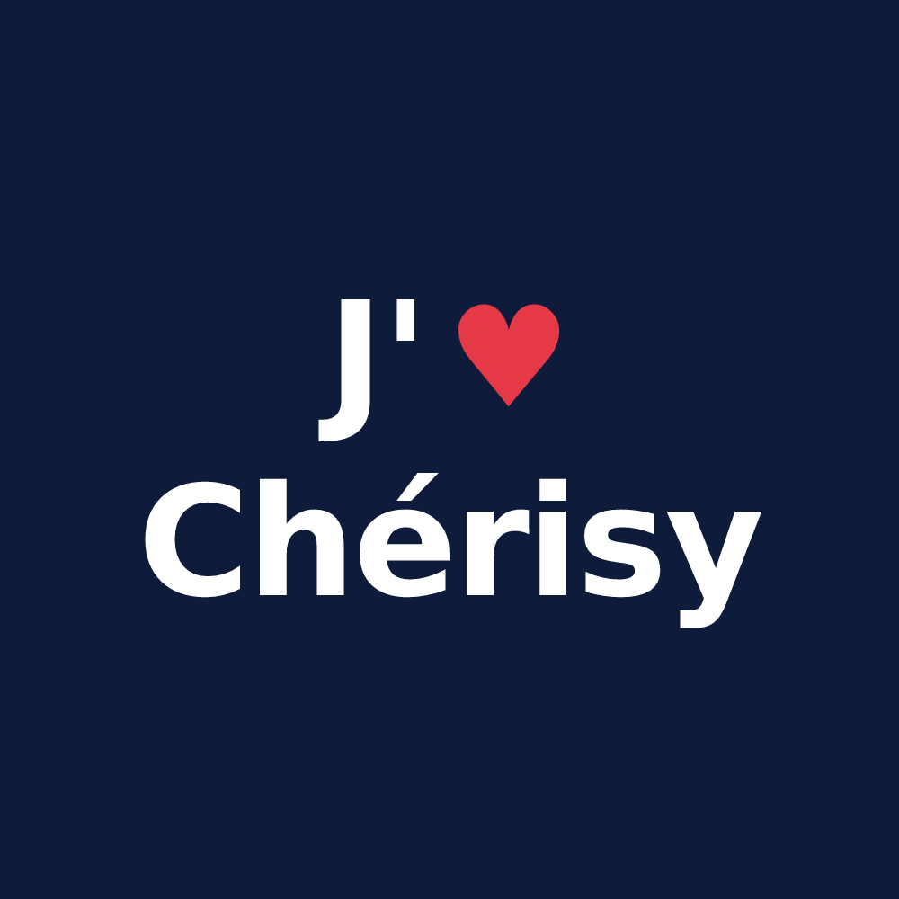 T-shirt personnalisé Chérisy — design « J'aime Chérisy » imprimé sur le t-shirt