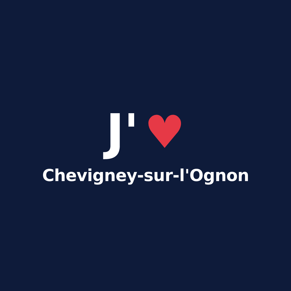 T-shirt personnalisé Chevigney-sur-l'Ognon — design J'aime Chevigney-sur-l'Ognon
