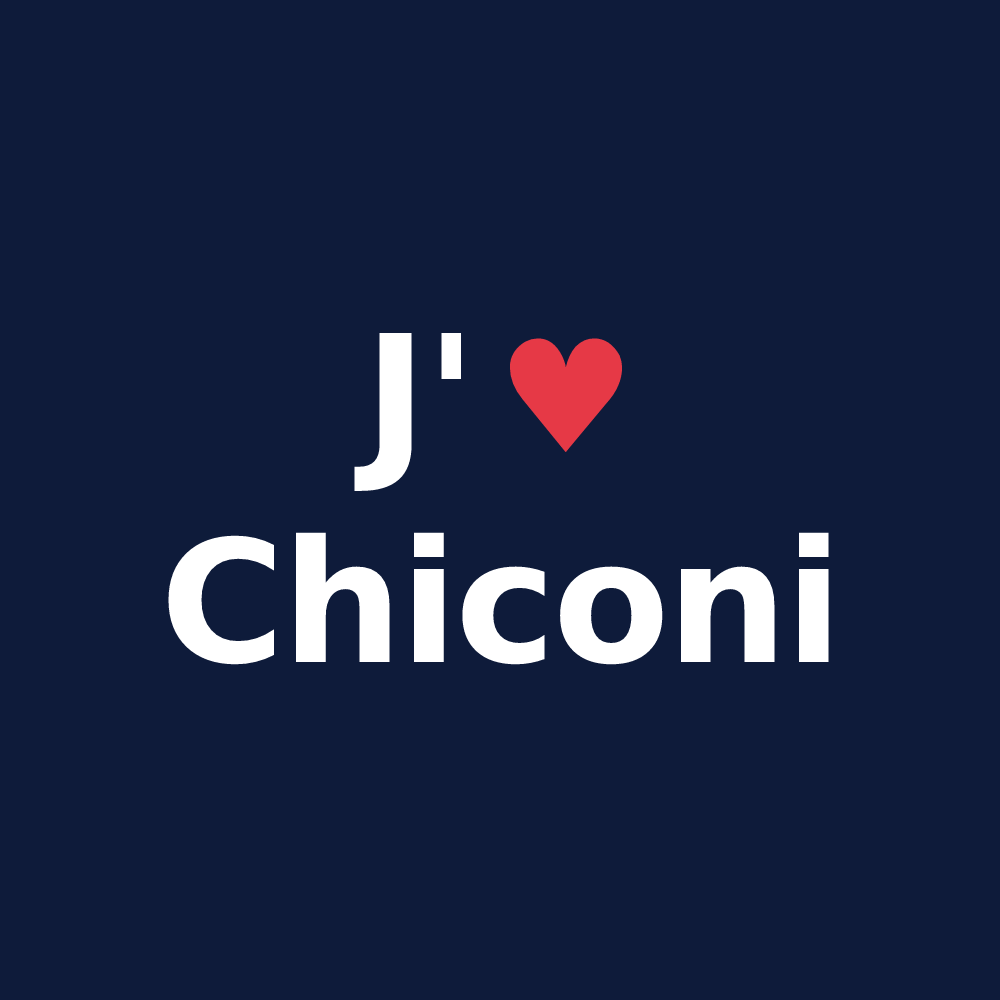 T-shirt personnalisé Chiconi — design J'aime Chiconi