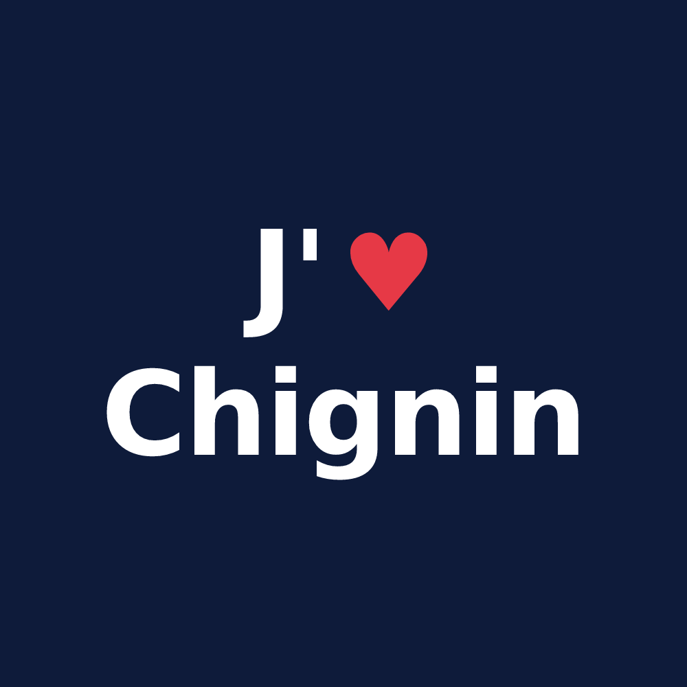 T-shirt personnalisé Chignin — design J'aime Chignin