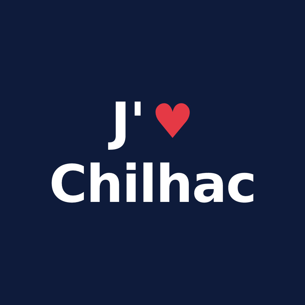 T-shirt personnalisé Chilhac — design J'aime Chilhac