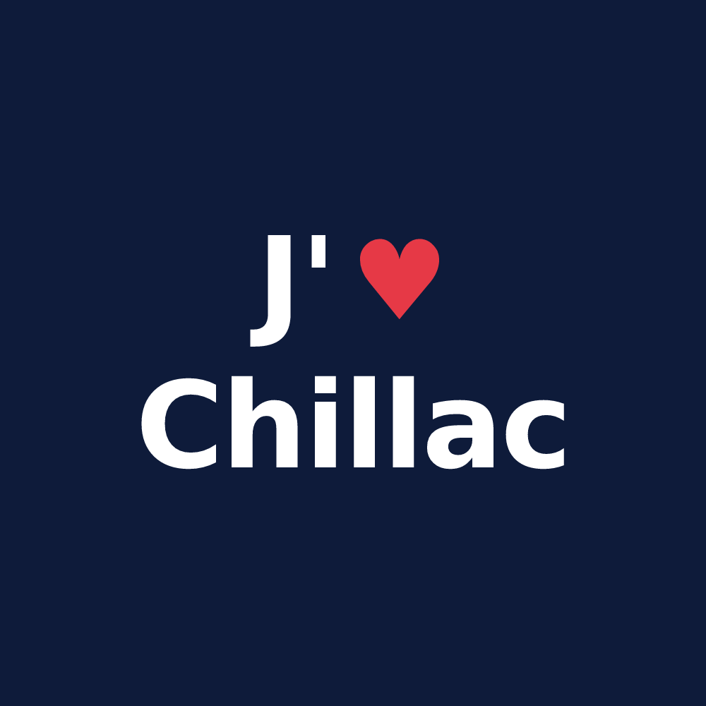 T-shirt personnalisé Chillac — design J'aime Chillac