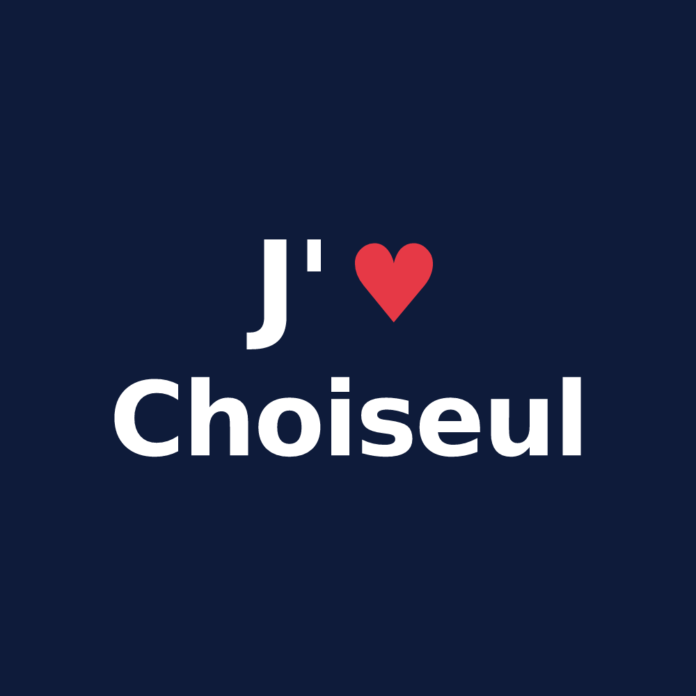 T-shirt personnalisé Choiseul — design J'aime Choiseul