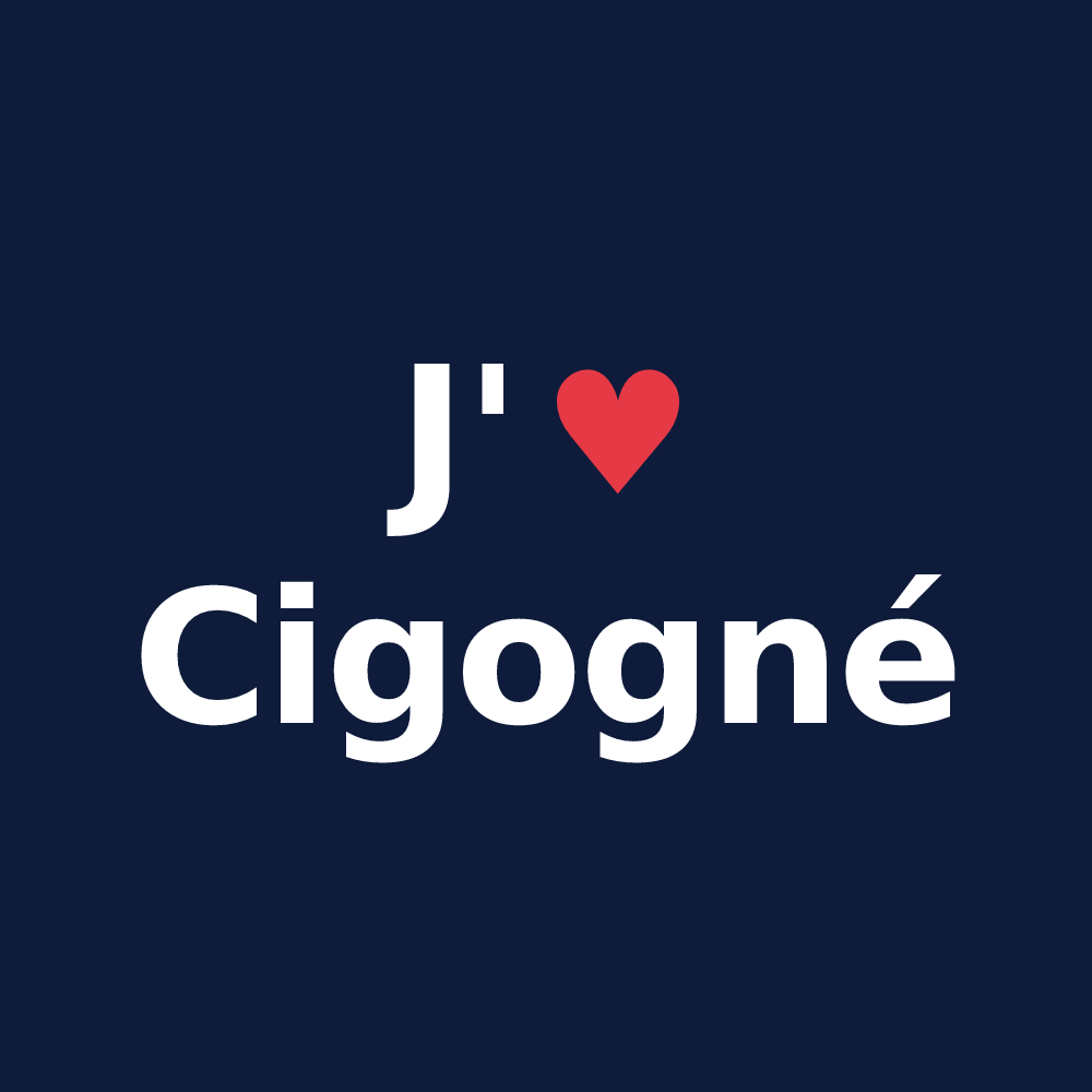T-shirt personnalisé Cigogné — design J'aime Cigogné
