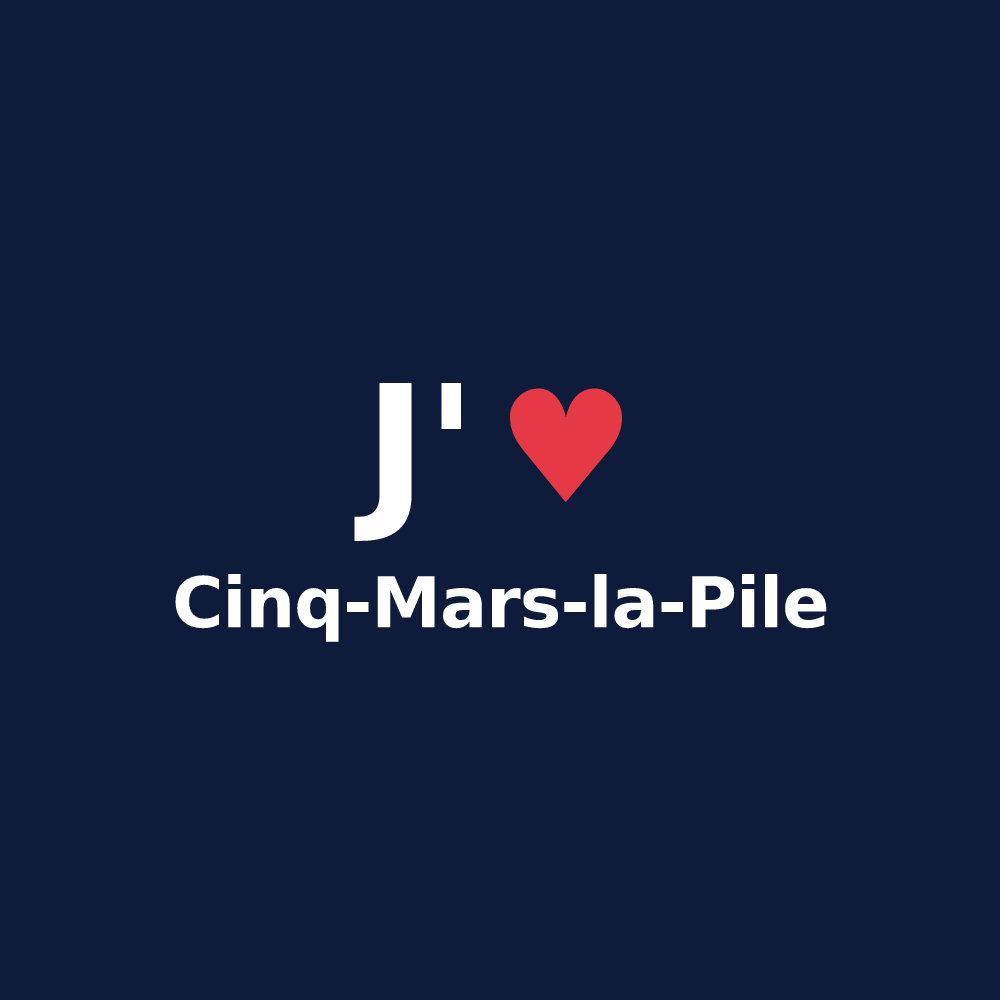 T-shirt personnalisé Cinq-Mars-la-Pile — design J'aime Cinq-Mars-la-Pile