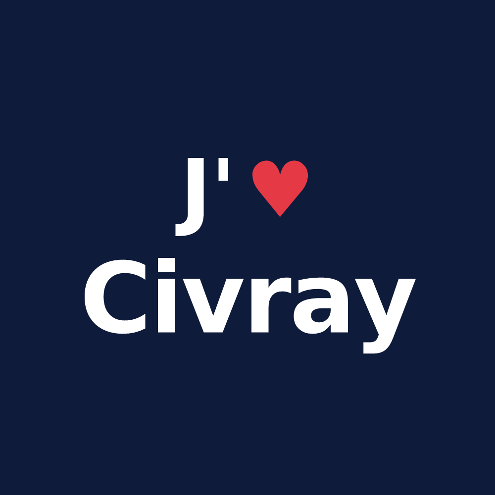 T-shirt personnalisé Civray — design J'aime Civray