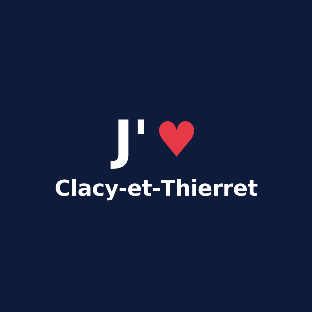 T-shirt personnalisé Clacy-et-Thierret — design J'aime Clacy-et-Thierret