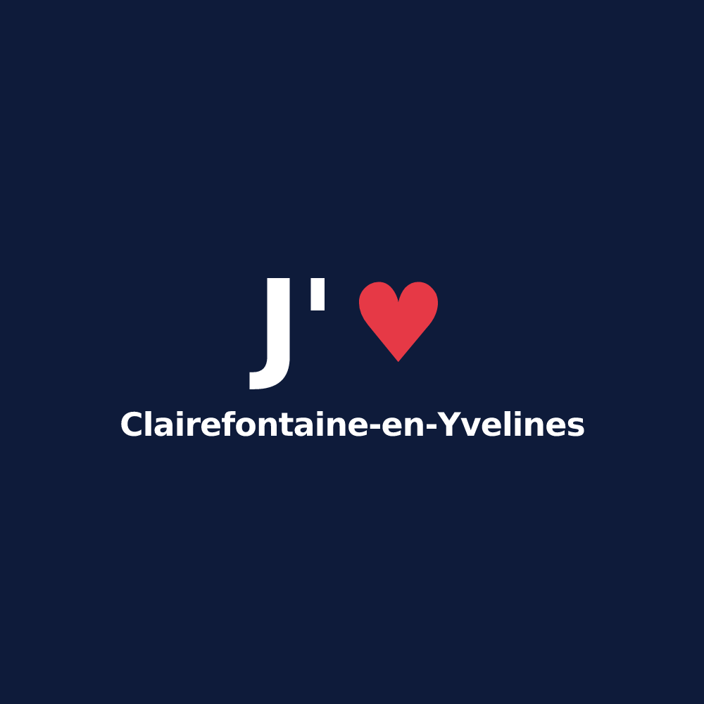 T-shirt personnalisé Clairefontaine-en-Yvelines — design J'aime Clairefontaine-en-Yvelines