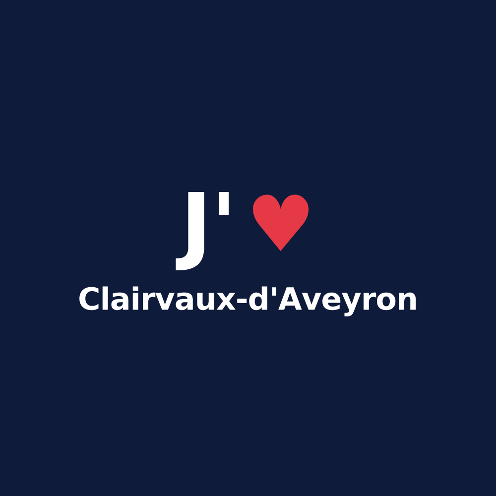 T-shirt personnalisé Clairvaux-d'Aveyron — design J'aime Clairvaux-d'Aveyron