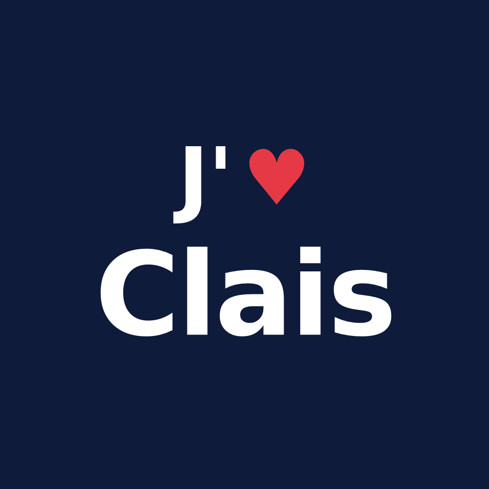 T-shirt personnalisé Clais — design J'aime Clais