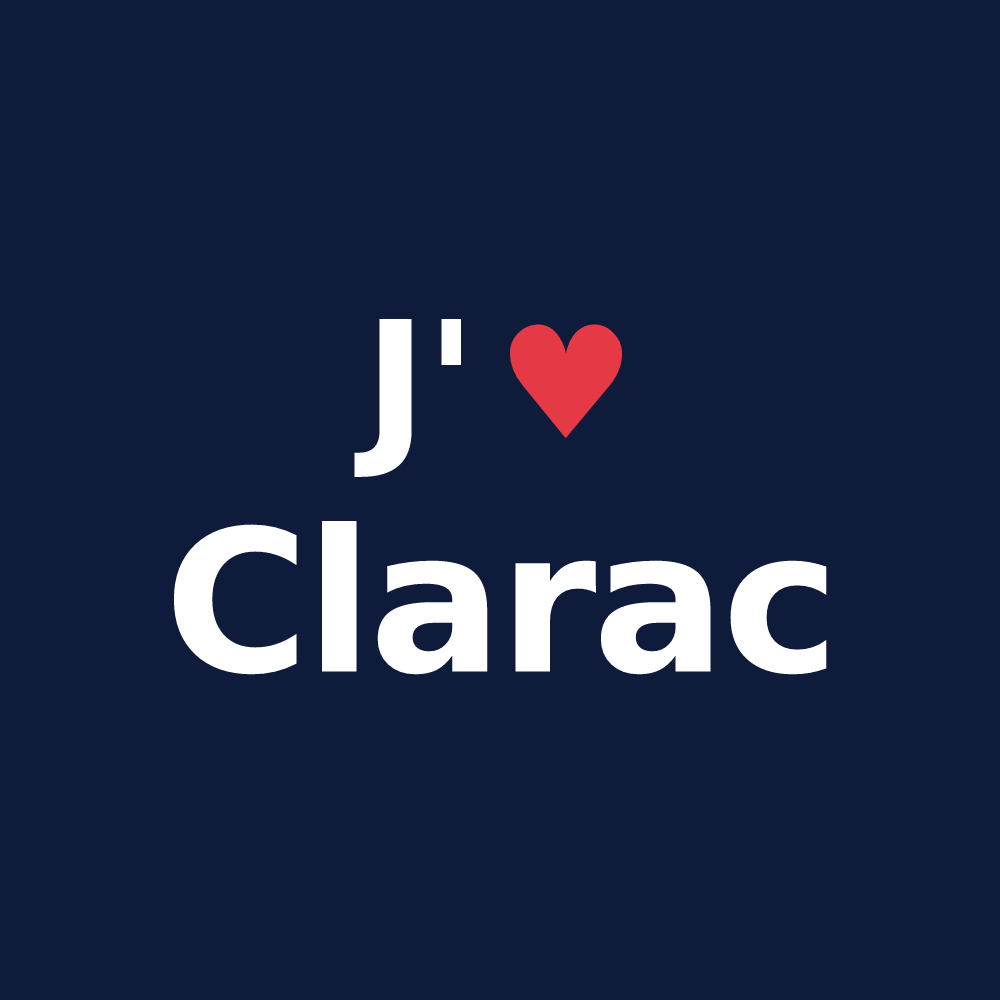 T-shirt personnalisé Clarac — design « J'aime Clarac » imprimé sur le t-shirt