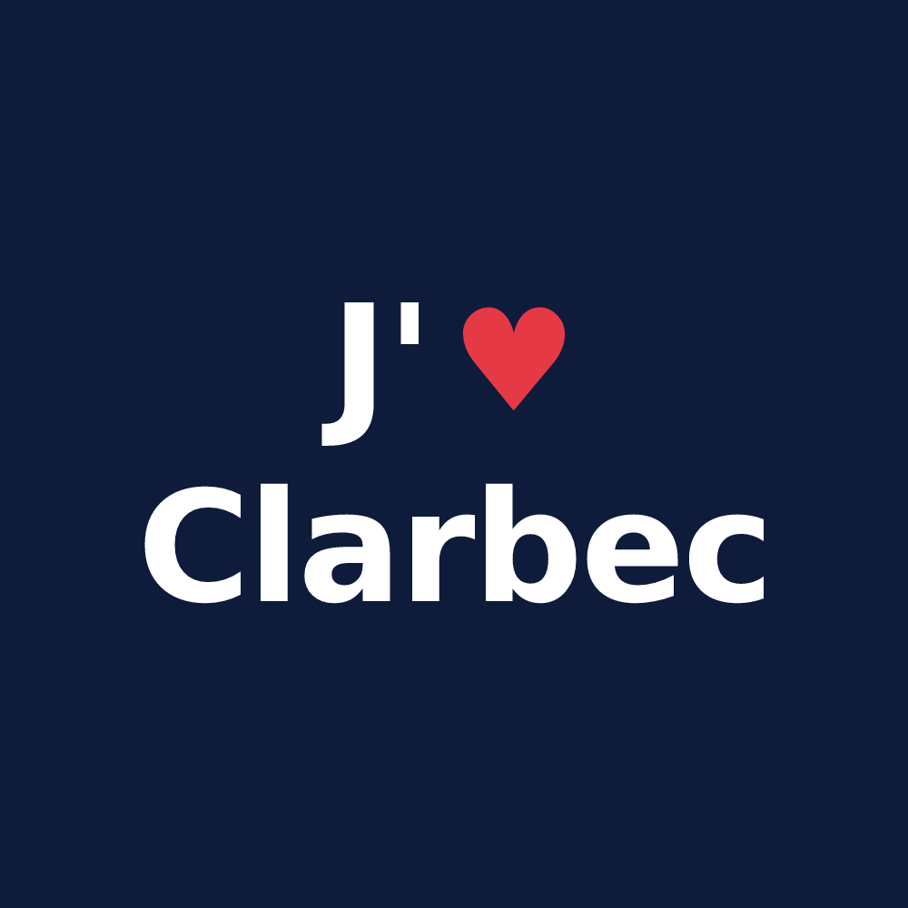 T-shirt personnalisé Clarbec — design J'aime Clarbec