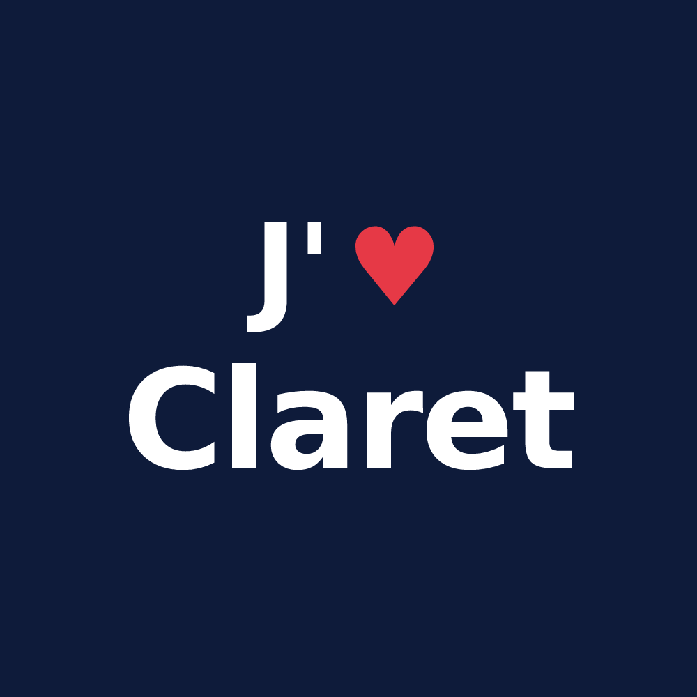 T-shirt personnalisé Claret — design J'aime Claret
