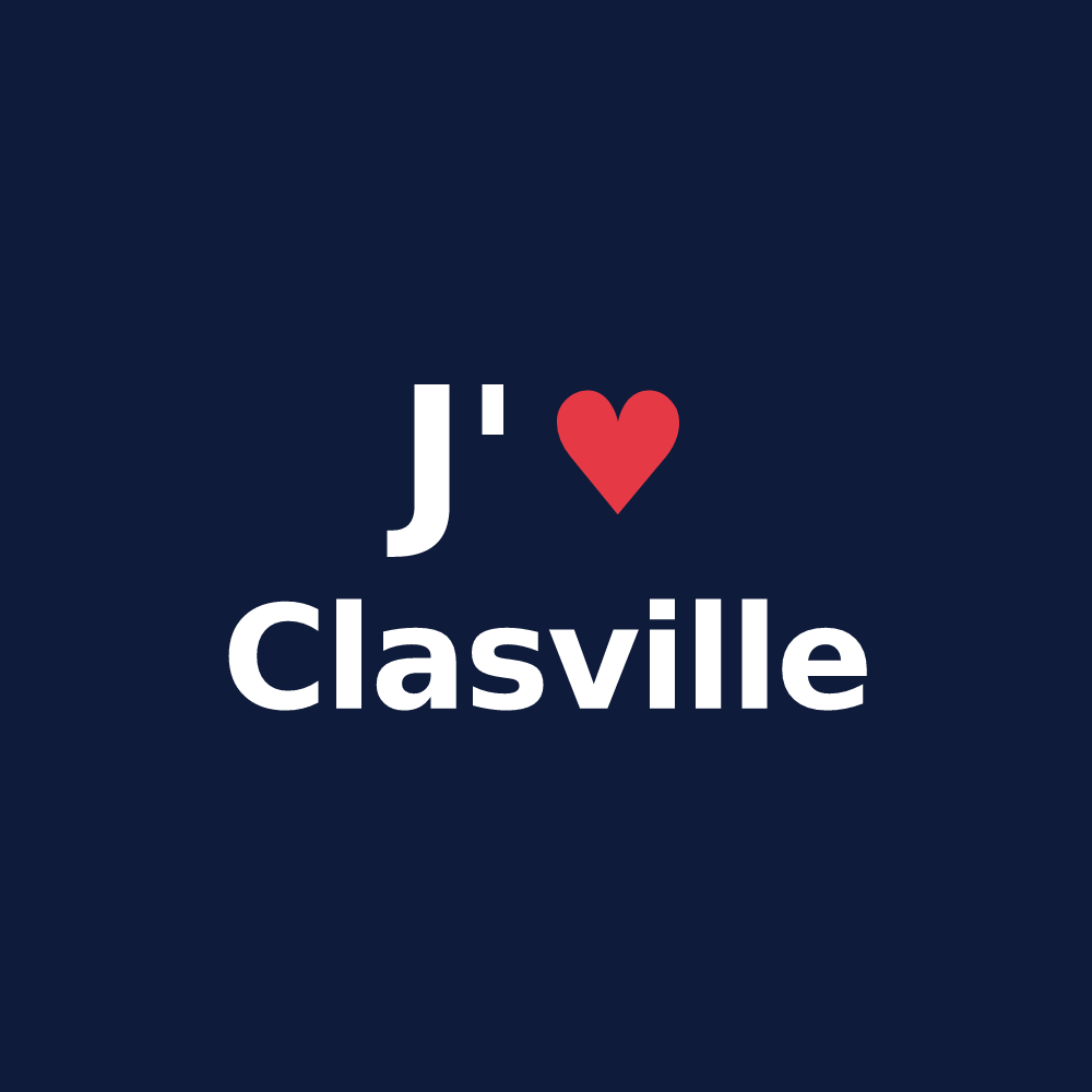 T-shirt personnalisé Clasville — design J'aime Clasville