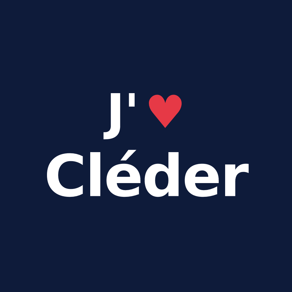 T-shirt personnalisé Cléder — design « J'aime Cléder » imprimé sur le t-shirt