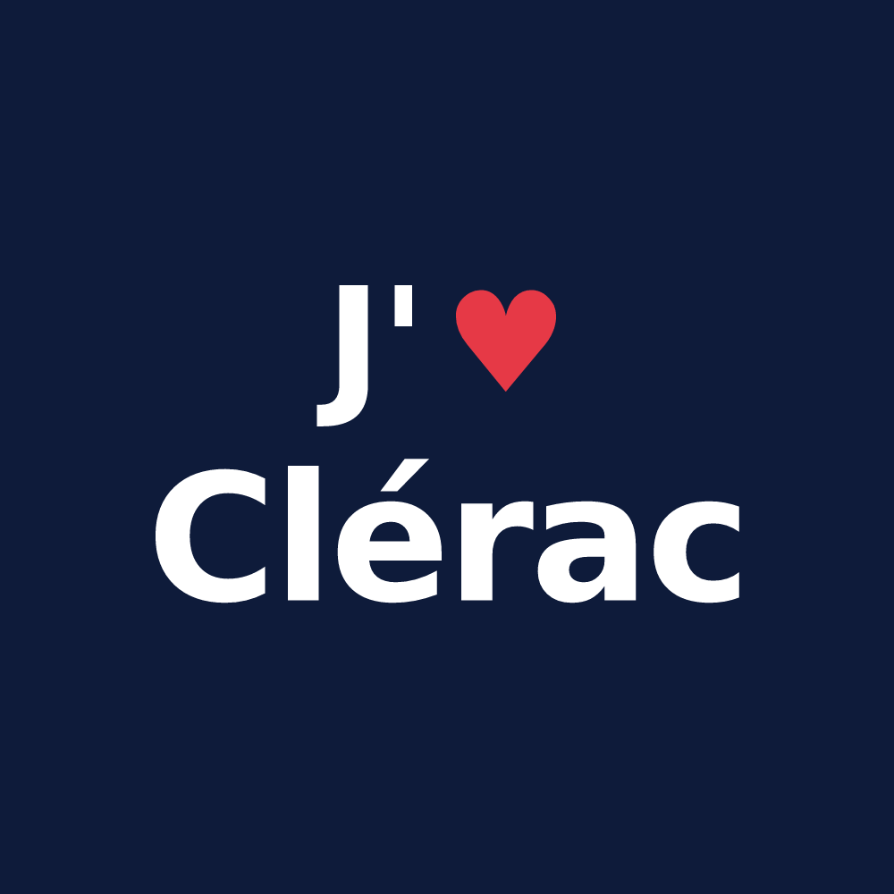 T-shirt personnalisé Clérac — design J'aime Clérac