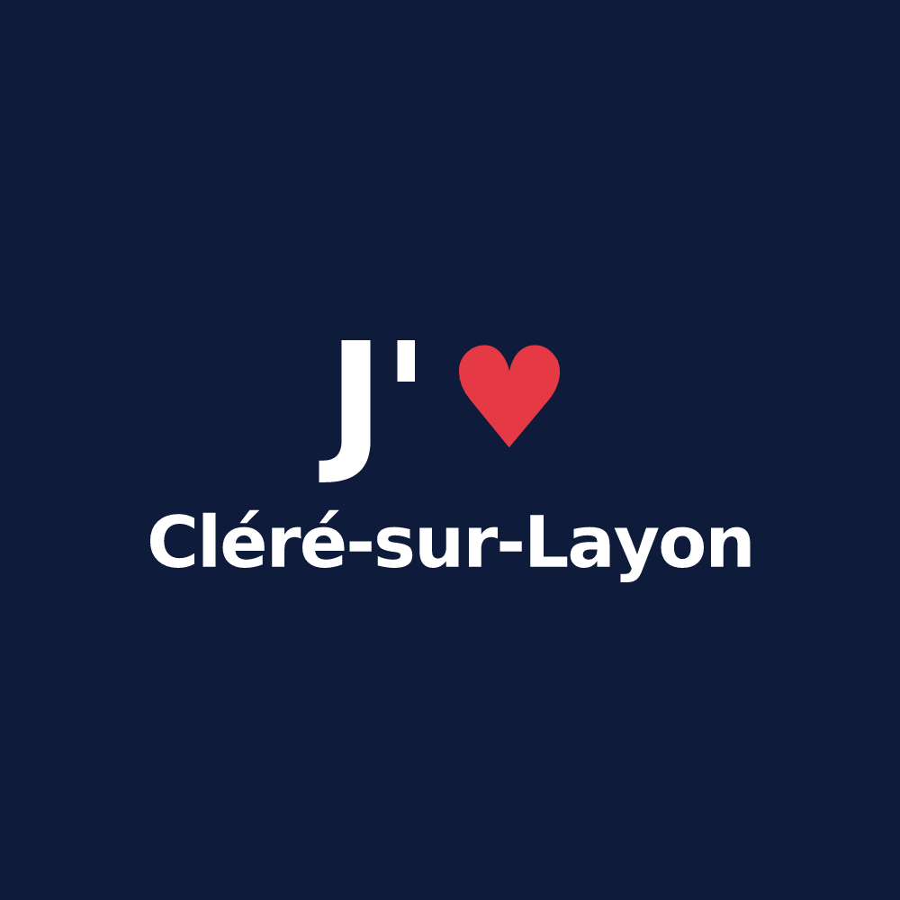 T-shirt personnalisé Cléré-sur-Layon — design J'aime Cléré-sur-Layon
