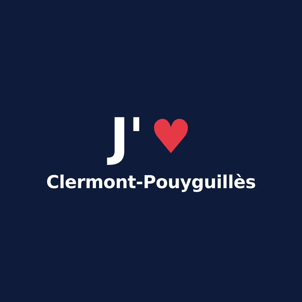 T-shirt personnalisé Clermont-Pouyguillès — design J'aime Clermont-Pouyguillès