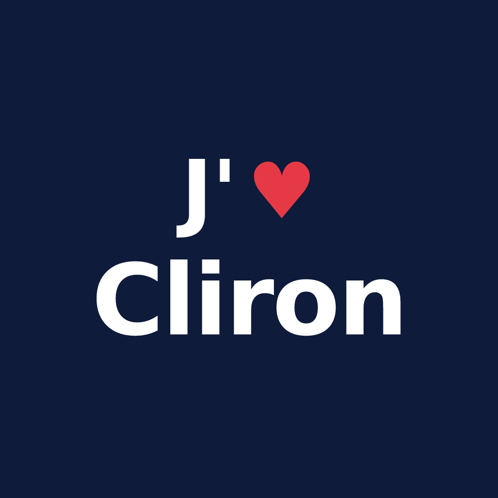 T-shirt personnalisé Cliron — design J'aime Cliron