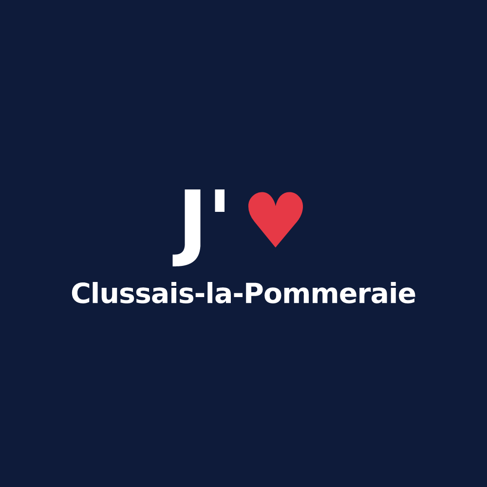 T-shirt personnalisé Clussais-la-Pommeraie — design J'aime Clussais-la-Pommeraie