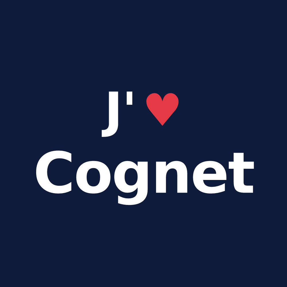T-shirt personnalisé Cognet — design J'aime Cognet