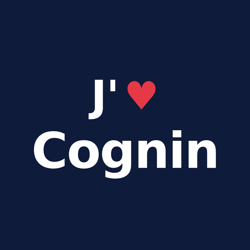 T-shirt personnalisé Cognin — design J'aime Cognin