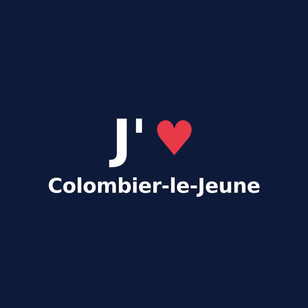 T-shirt personnalisé Colombier-le-Jeune — design J'aime Colombier-le-Jeune