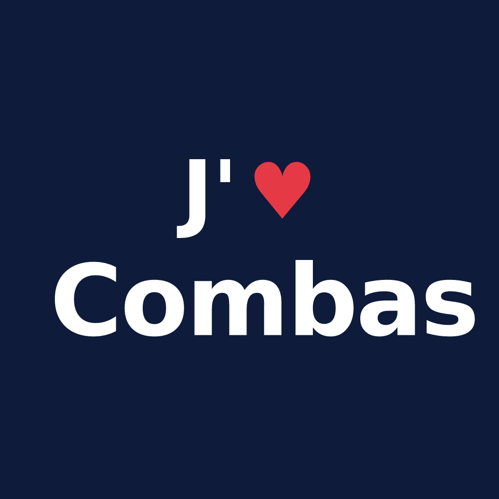 T-shirt personnalisé Combas — design « J'aime Combas » imprimé sur le t-shirt